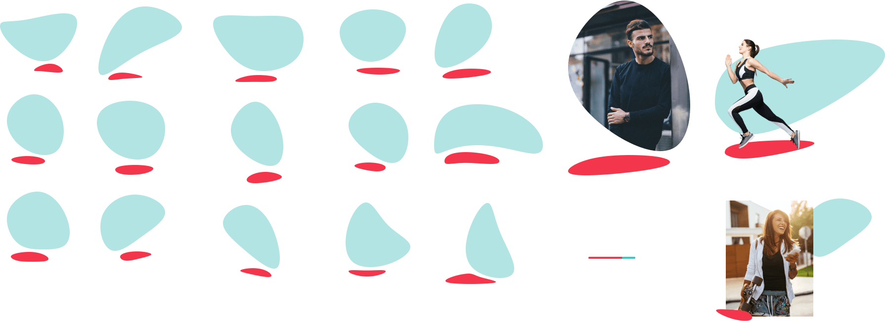 Organische Designelemente in Türkis und Pink aus dem neuen Markenauftritt für osnatel