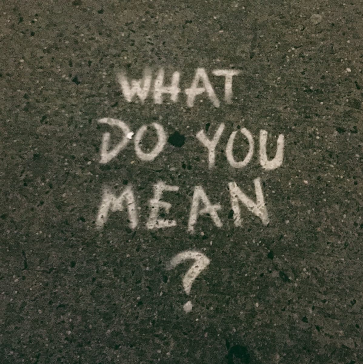 WHAT DO YOU MEAN?