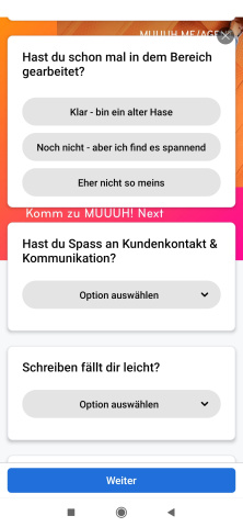 bewerbung insta