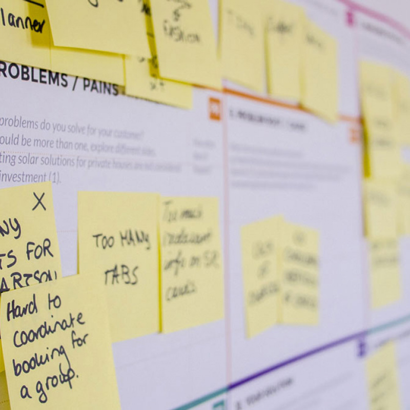 Sticky Notes und Notizzettel auf einem Board