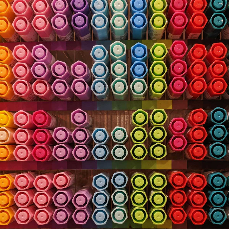 Bunte Stifte - sortiert nach Farbe