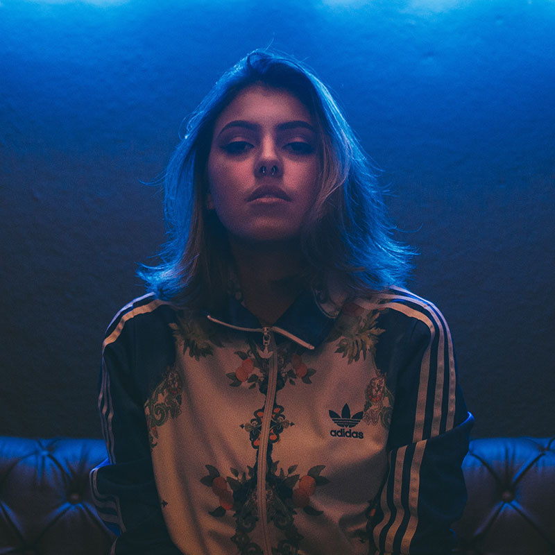 Woman with Attitude in Neon Light