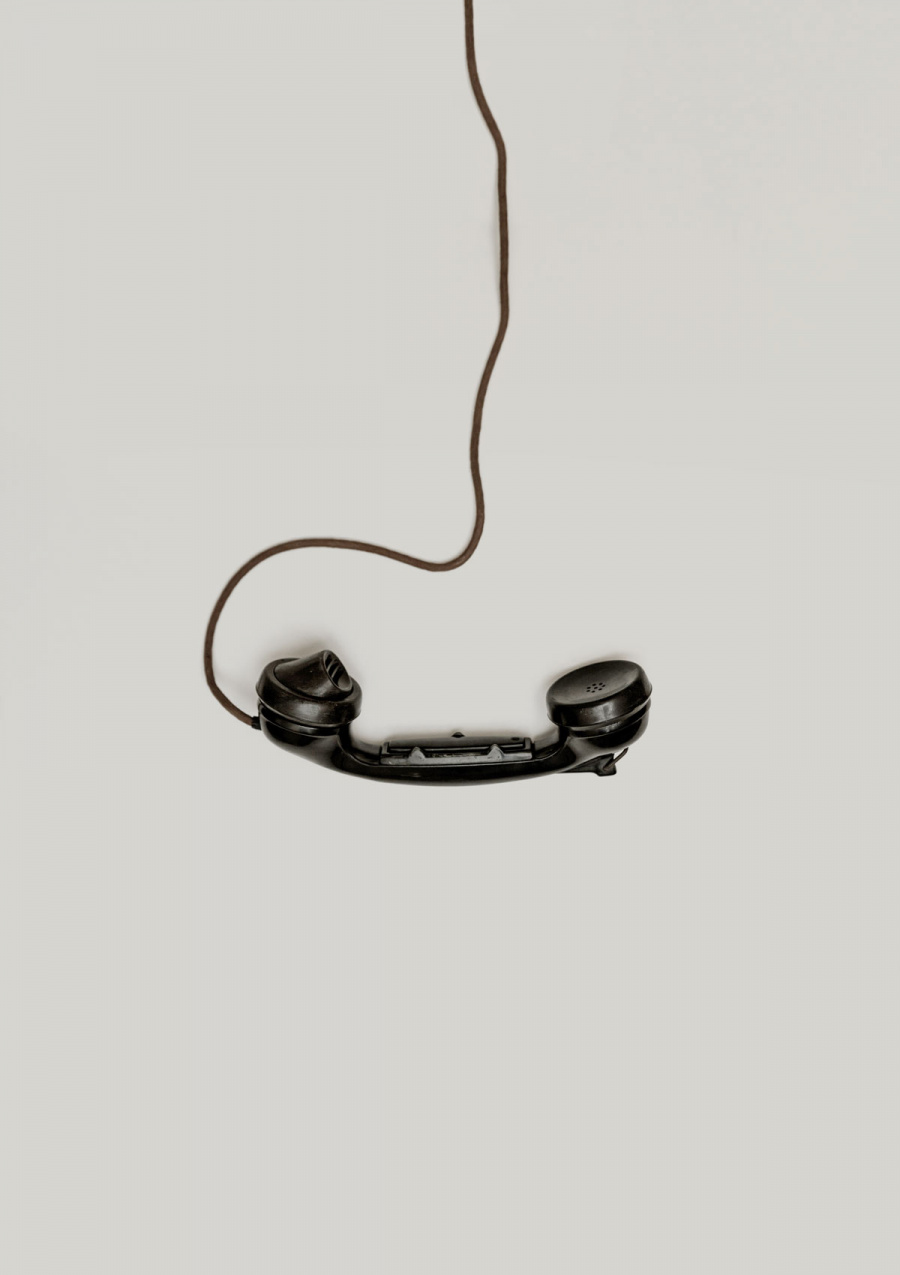 Telefonhörer an Schnur