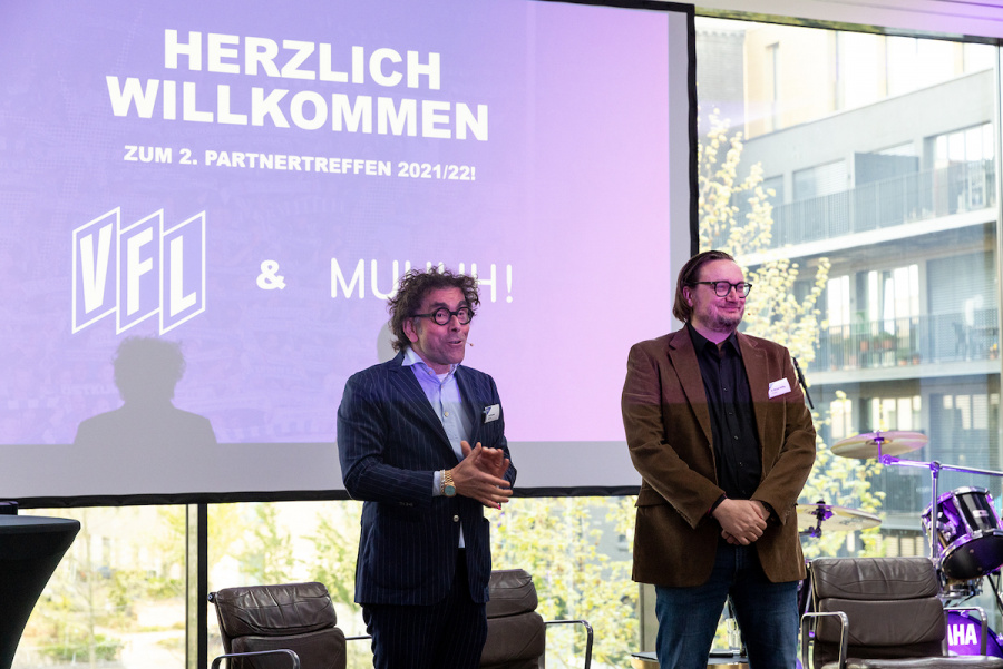 Jens Bormann und Michael Welling eröffnen das Partnertreffen des VfL Osnabrück