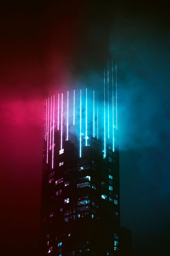 Building with neon lights